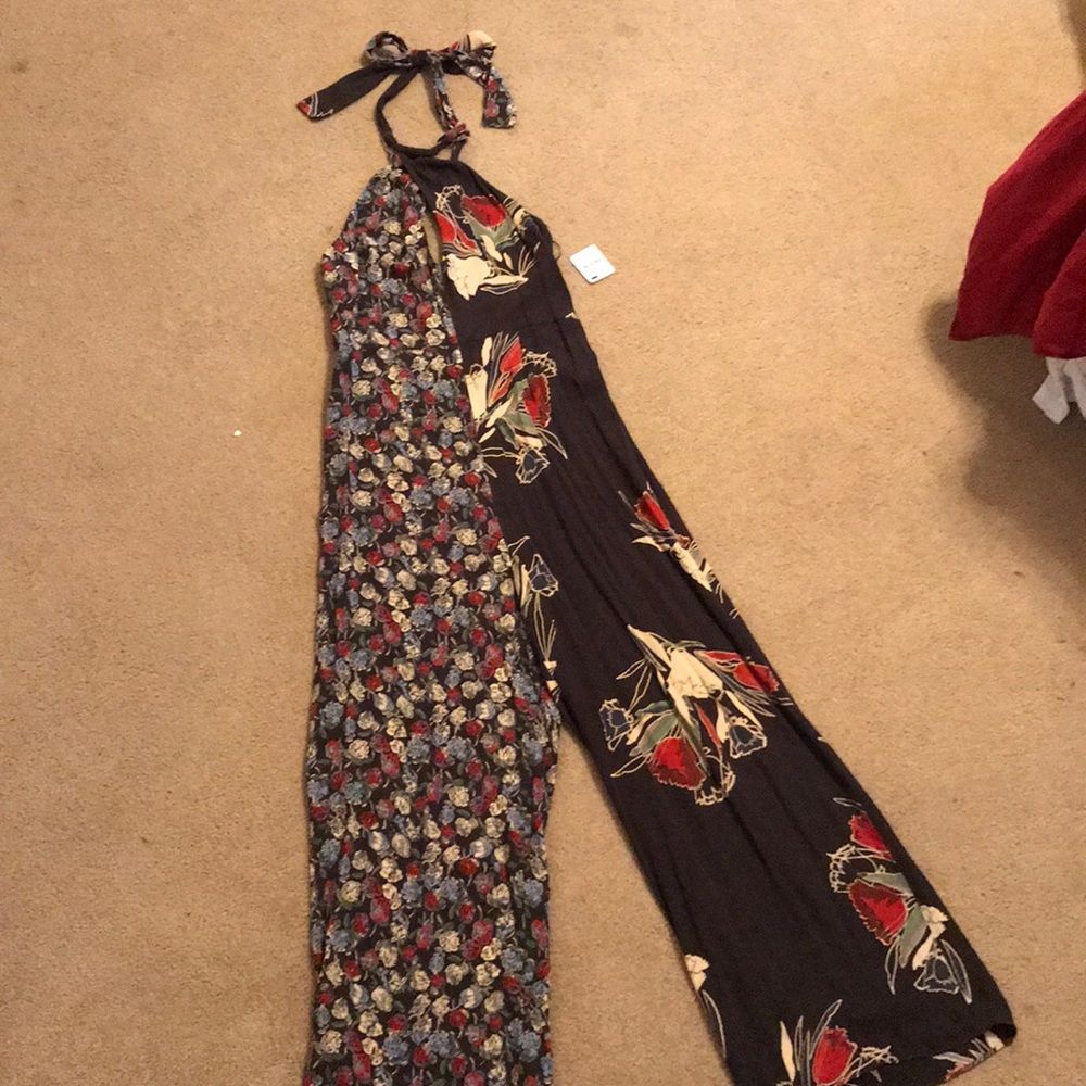 Free people halter jumpsuit